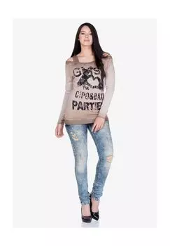 Джинсы с классными потертыми элементами CIPO & BAXX, синий