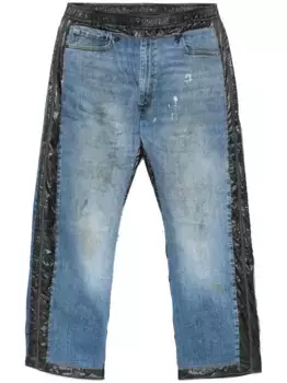 Джинсы с контрастной отделкой Needles, черный