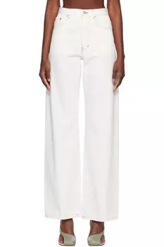 Джинсы с контрастной строчкой Dries Van Noten, белый