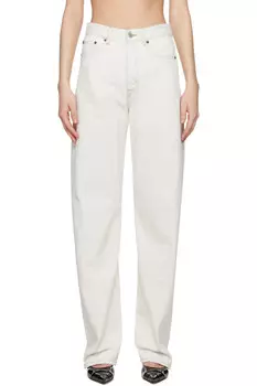 Джинсы с контрастной строчкой Mm6 Maison Margiela, белый