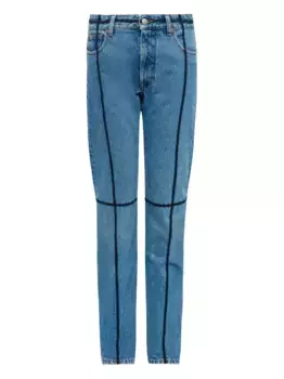 Джинсы с контрастной строчкой MM6 Maison Margiela, синий