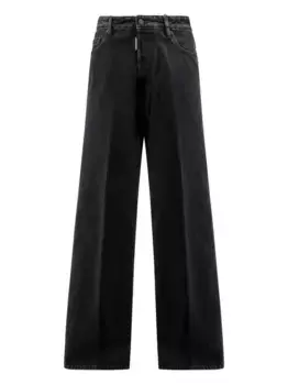 Джинсы с кожаными заплатками DSQUARED2, черный