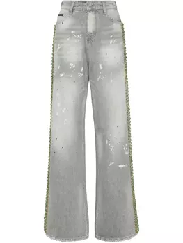 Джинсы с кристаллами Philipp Plein, серый
