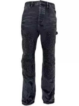 Джинсы с кристаллами Purple Brand, черный