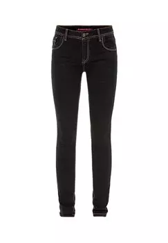 Джинсы с крутой потертой потертостью CIPO & BAXX, черный