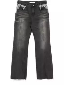 Джинсы с кружевом Rokh, черный