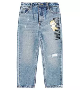 Джинсы с логотипом Teddy Bear Moschino, синий