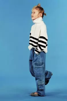 Джинсы с многокарманными ZARA, синий