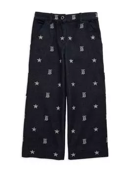 Джинсы с монограммой для маленьких девочек и девочек Burberry, индиго