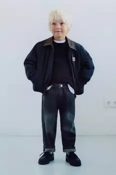 Джинсы с мягким покрытием ZARA, синий