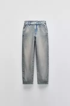 Джинсы с мягким покрытием ZARA, средне-синий