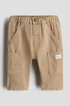 Джинсы с накладными карманами H&M, бежевый
