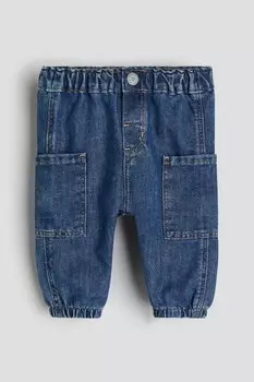 Джинсы с накладными карманами H&M, синий