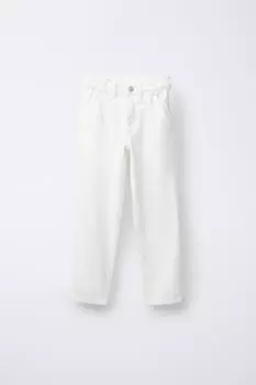 Джинсы с напуском ZARA, экрю