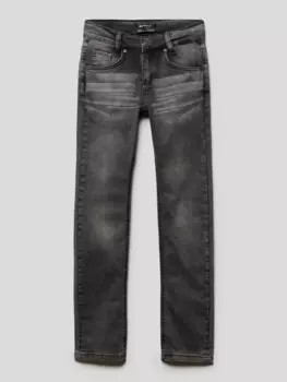 Джинсы с нашивкой-лейблом, модель Nos Blue Effect, серый