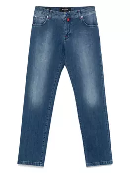 Джинсы с нашивкой-логотипом Kiton, синий