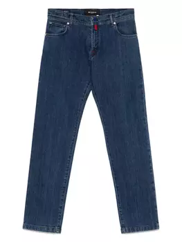 Джинсы с нашивкой-логотипом Kiton, синий