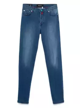 Джинсы с нашивкой-логотипом Kiton, синий