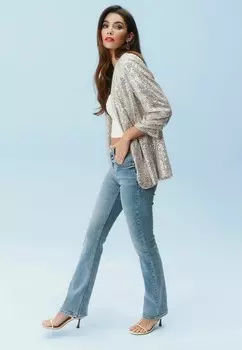 Джинсы с небольшим расклешенным низом SUPER SOFT STANDARD Next, пестрый синий