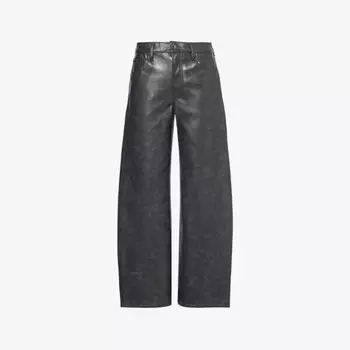 Джинсы с низким изгибом, бочкообразные, из смеси переработанной кожи Agolde, серый