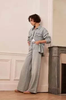 Джинсы с очень широкими штанинами Mint Velvet, синий