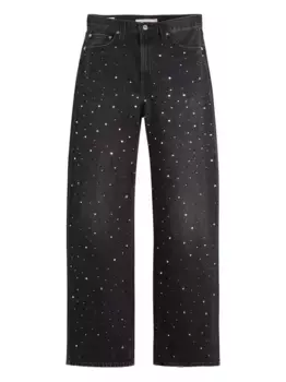 Джинсы с отделкой из кристаллов на ребрах Levi's, серый