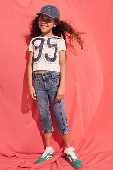 Джинсы с педалью для девочек River Island, синий