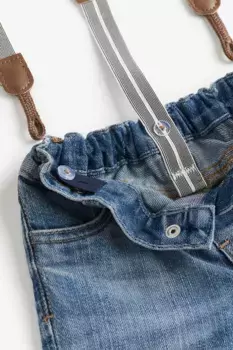 Джинсы с подтяжками H&M, синий