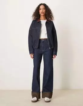 Джинсы с подворотом и контрастным коричневым цветом индиго ASOS DESIGN