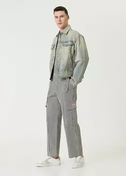 Джинсы с полосатым узором Kenzo, белый