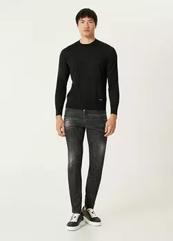 Джинсы с потертостями Dsquared2, черный