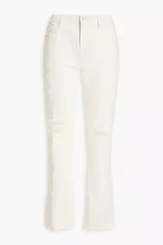 Джинсы с потертостями и средней посадкой The Low Boot. FRAME, белый