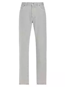 Джинсы с пятью карманами под мрамор ZEGNA, серый