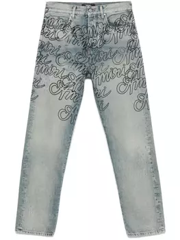 Джинсы с принтом AMIRI, синий