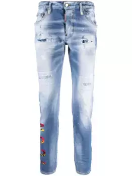 Джинсы с принтом Icon DSQUARED2, синий