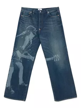 Джинсы с принтом Junya Watanabe MAN, синий