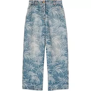 Джинсы с принтом пальм PALM ANGELS, синий