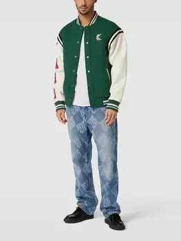 Джинсы с принтом по всей поверхности Review, синий