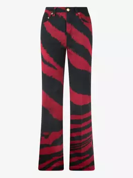 Джинсы с принтом «зебра» Roberto Cavalli, красный