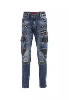 Джинсы с привлекающими внимание аппликациями Cipo & Baxx, синий