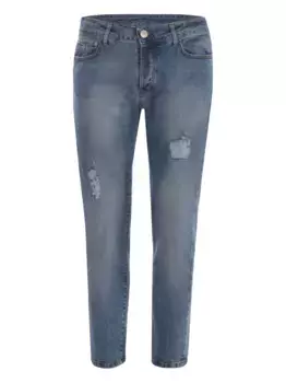 Джинсы с прорезями YES LONDON, синий