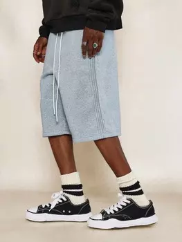 Джинсы с прошитой тканью и завязками Sumwon, серый