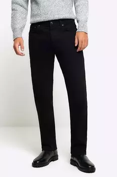 Джинсы с прямым вырезом River Island, черный