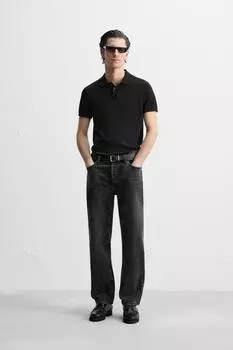 Джинсы с прямыми штанинами ZARA, цвет Charcoal