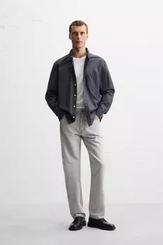 Джинсы с прямыми штанинами ZARA, серый