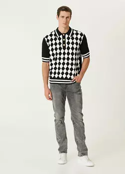 Джинсы с рисунком Balmain, серый