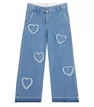 Джинсы с сердечками Stella Mccartney, синий