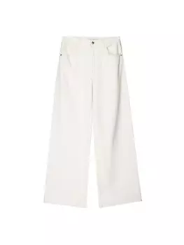 Джинсы с широкими штанинами Bershka, белый