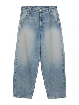 Джинсы с широкими штанинами Bershka, синий