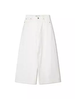 Джинсы с широкими штанинами Bershka, светло-бежевый